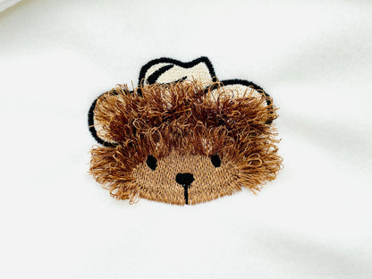 Fringed Fluffy Teddy Bear Coby With Cowboy Hat Kids Baby Fur Chenille Fringe Machine Embroidery Designs Assorted Mini Sizes 2, 2.5, and 3in - Etsy