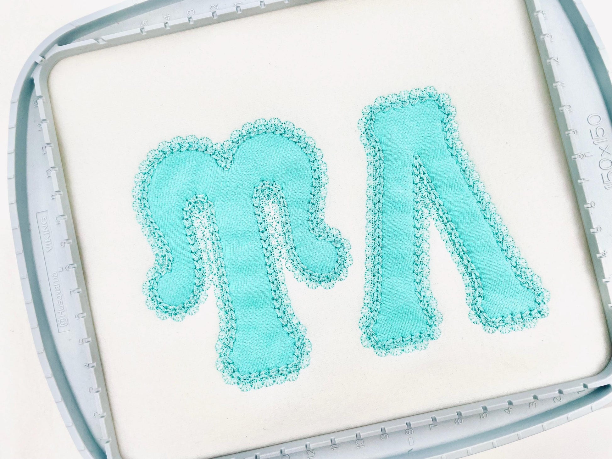 Big Greek FONT Applique lace edge and chain stitch top Monogram sororities fraternities machine embroidery designs sizes 3.2 up to 6.5 inch