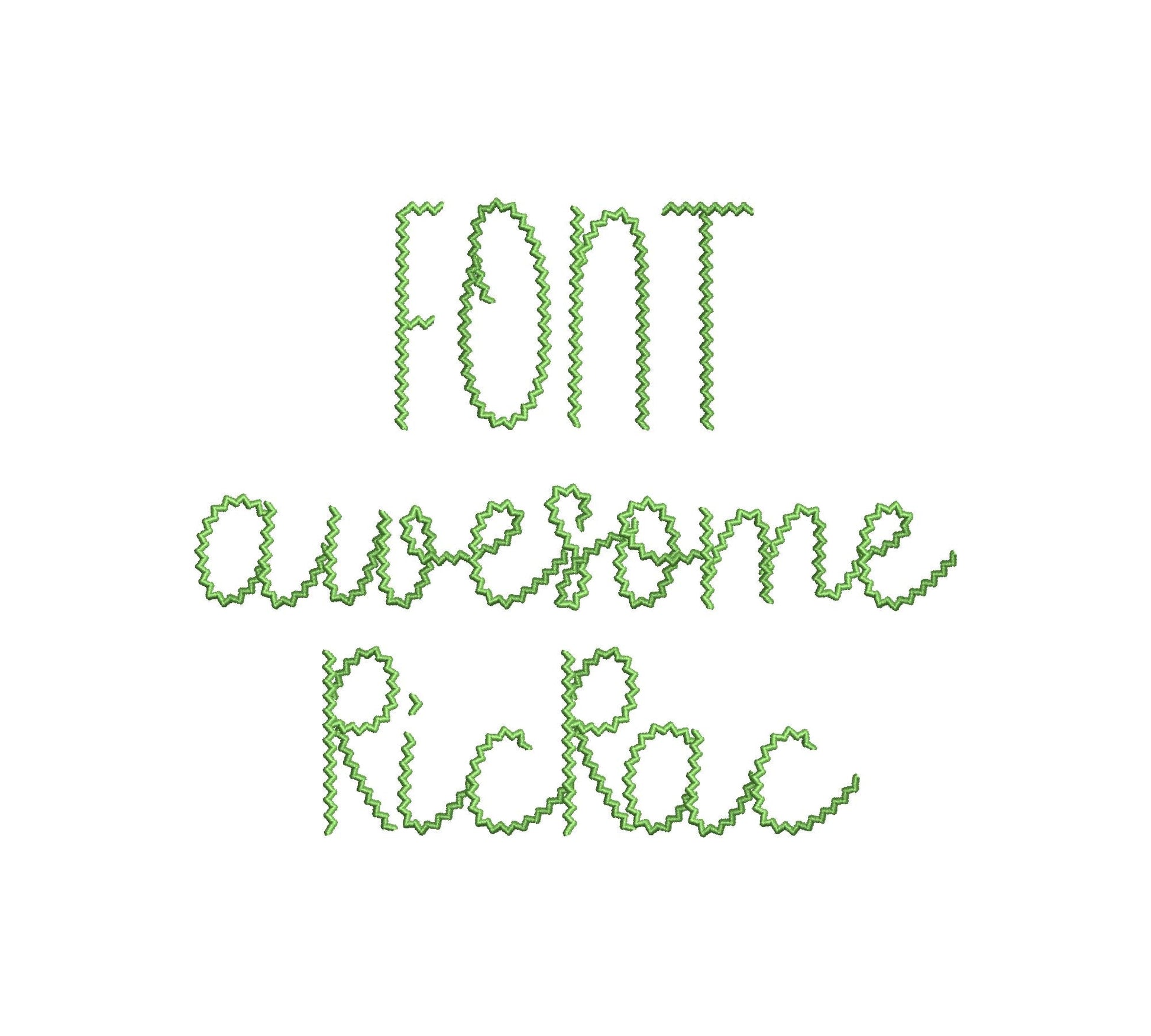 Whimsical RicRac Handwritten Font machine embroidery designs Monogram Alphabet