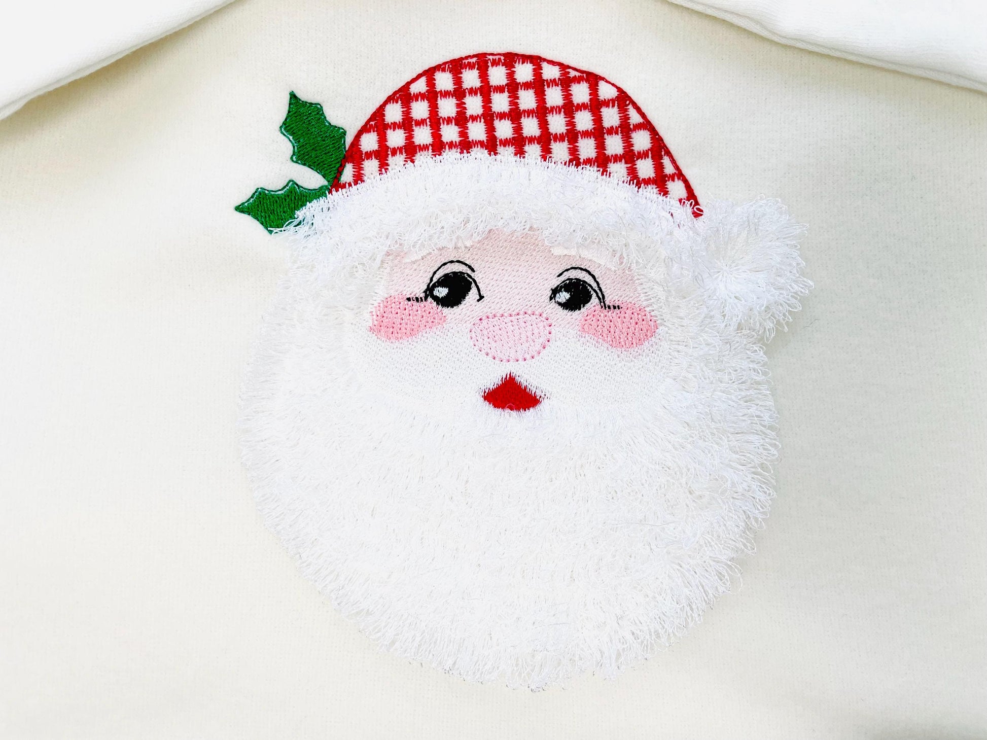 Christmas Santa Fringed Beard Machine Embroidery Designs Santa Claus Plaid Hat Fur Design Merry Christmas Theme Big Sizes 5, 5.5, and 6 Inch - Etsy