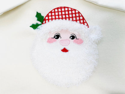 Christmas Santa Fringed Beard Machine Embroidery Designs Santa Claus Plaid Hat Fur Design Merry Christmas Theme Big Sizes 5, 5.5, and 6 Inch - Etsy