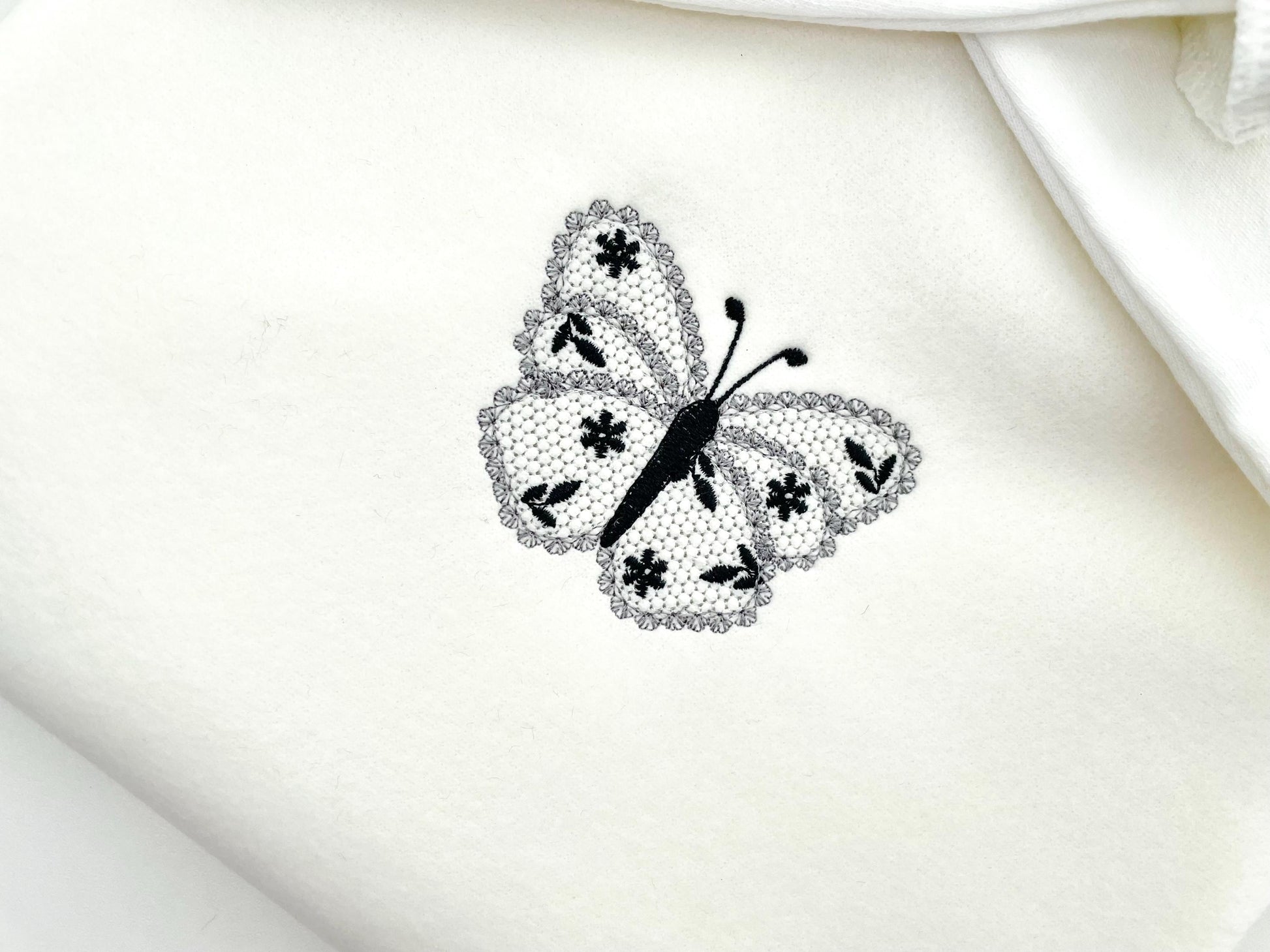 Cute Floral Butterfly lace effect wings girly summer machine embroidery designs sizes for hoop 4x4  5x7  6x10  8x8 kids baby girls design