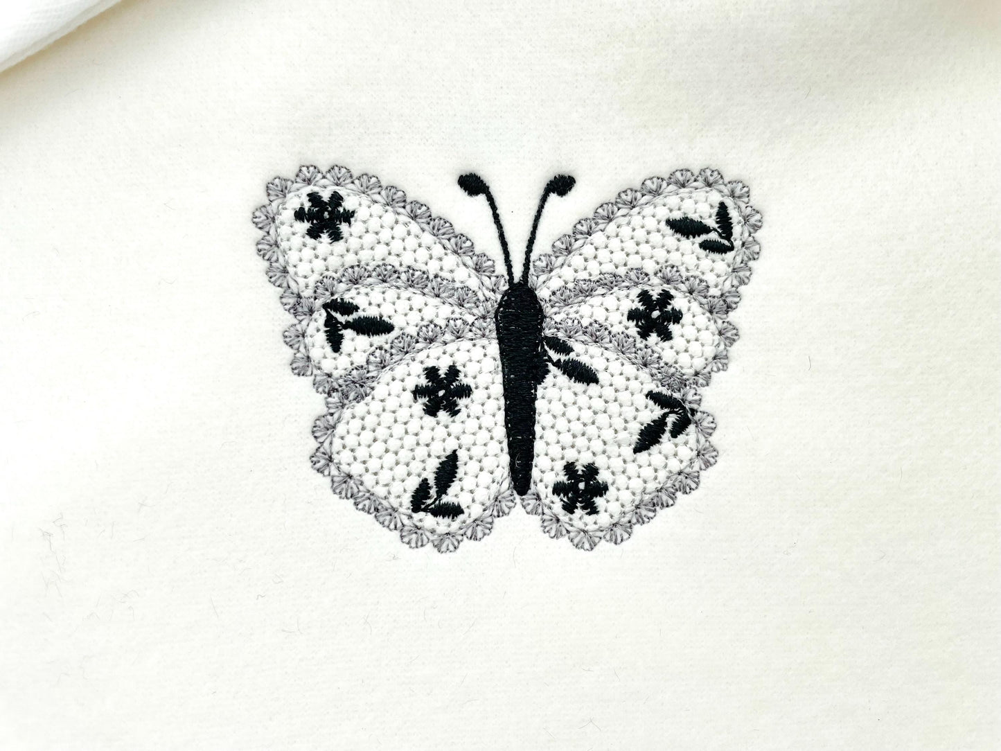 Cute Floral Butterfly lace effect wings girly summer machine embroidery designs sizes for hoop 4x4  5x7  6x10  8x8 kids baby girls design