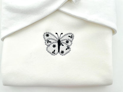 Cute Floral Butterfly lace effect wings girly summer machine embroidery designs sizes for hoop 4x4  5x7  6x10  8x8 kids baby girls design