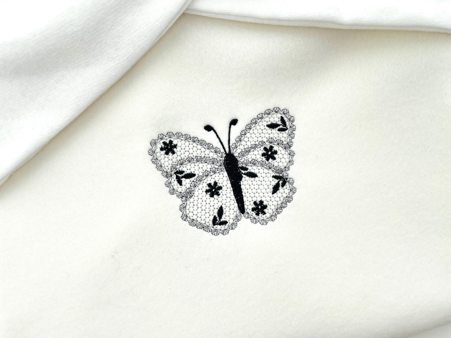 Cute Floral Butterfly lace effect wings girly summer machine embroidery designs sizes for hoop 4x4  5x7  6x10  8x8 kids baby girls design