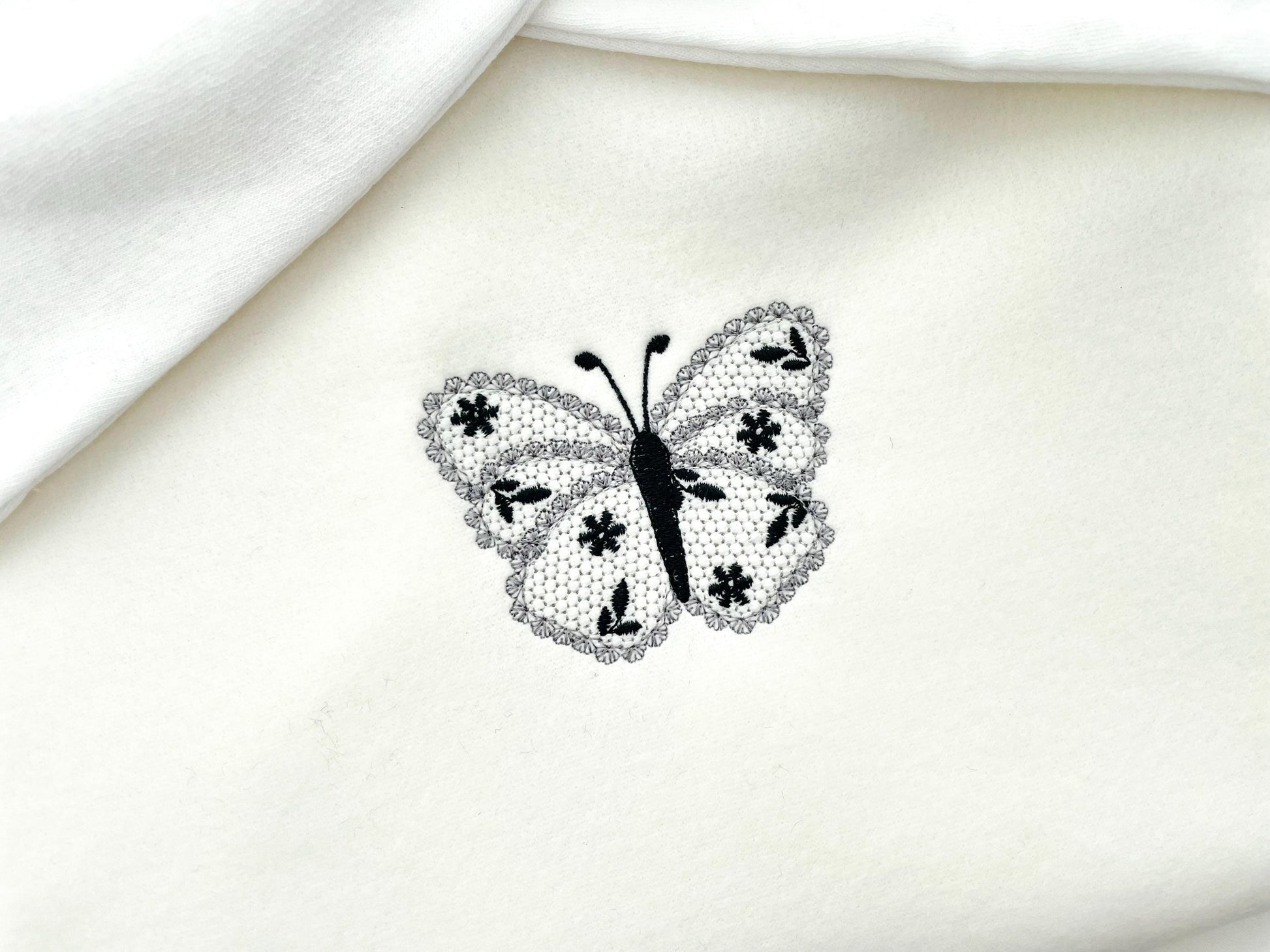 Cute Floral Butterfly lace effect wings girly summer machine embroidery designs sizes for hoop 4x4  5x7  6x10  8x8 kids baby girls design