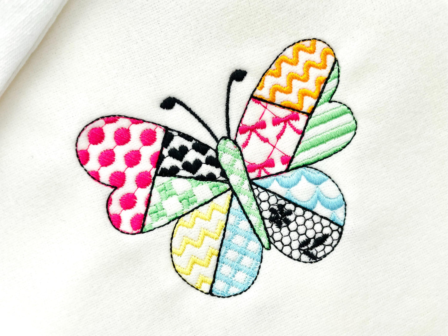 Patchwork Butterfly awesome patterned Butterfly outline delicate summer baby girls machine embroidery designs many sizes 4 up to 8 inch