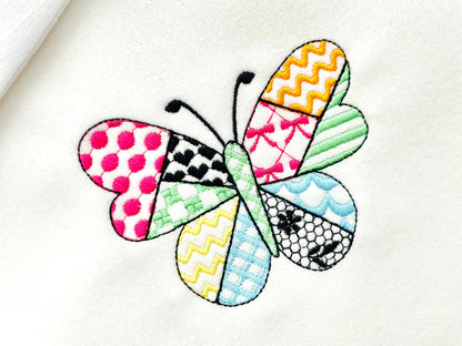 Patchwork Butterfly awesome patterned Butterfly outline delicate summer baby girls machine embroidery designs many sizes 4 up to 8 inch