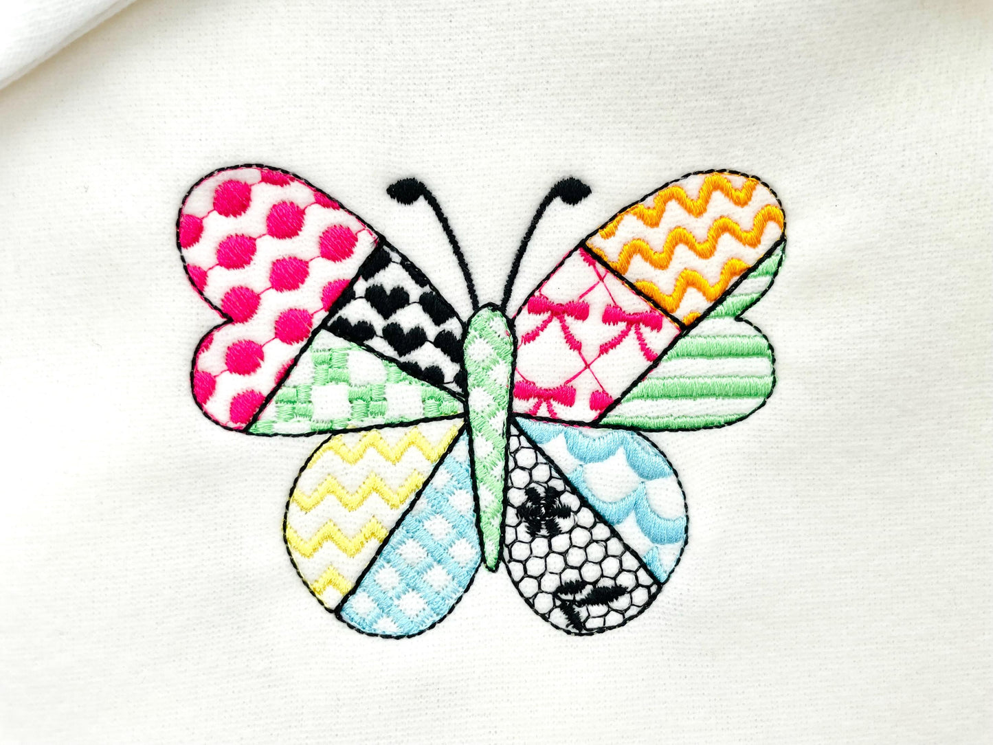 Patchwork Butterfly awesome patterned Butterfly outline delicate summer baby girls machine embroidery designs many sizes 4 up to 8 inch