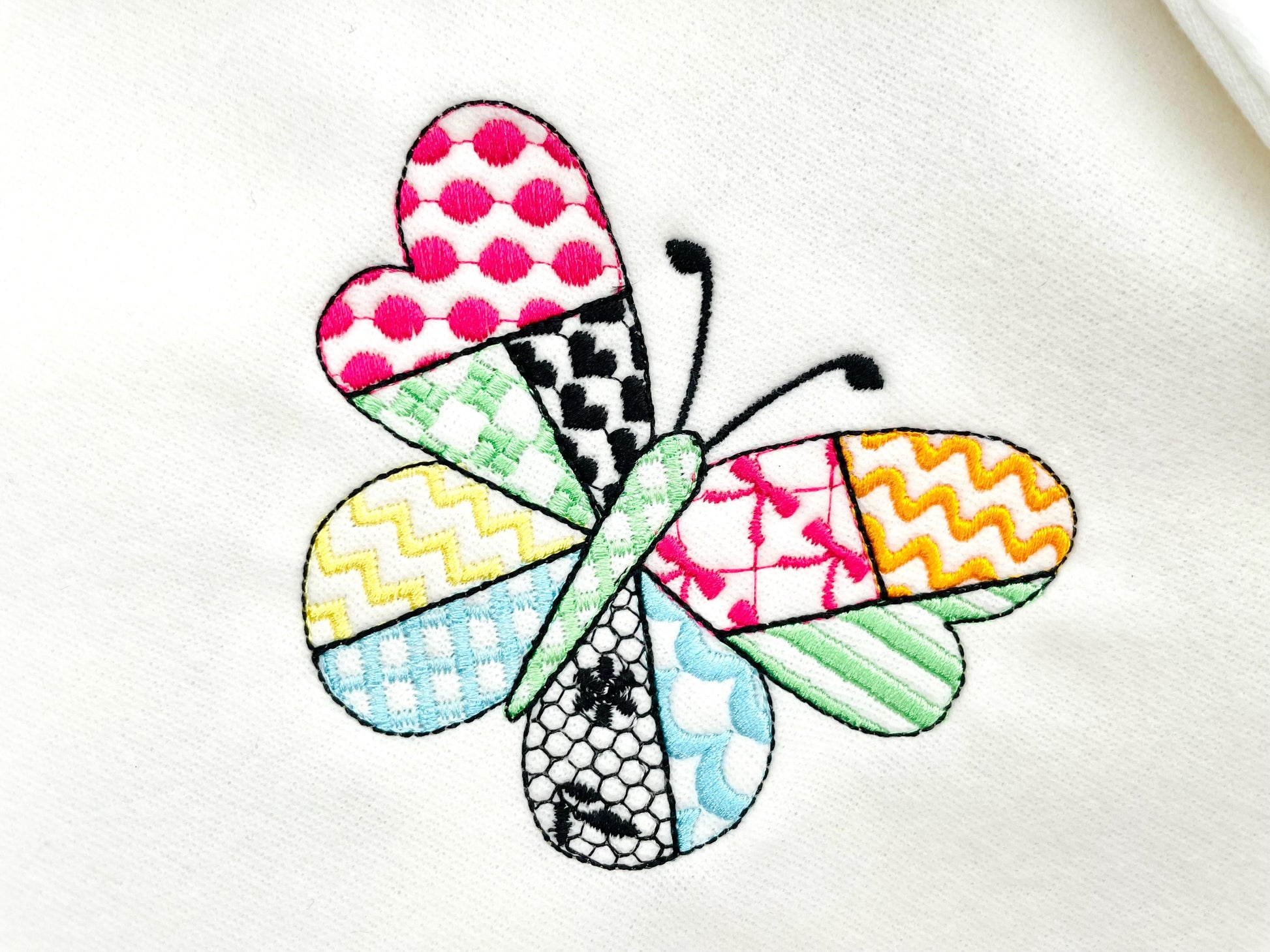 Patchwork Butterfly awesome patterned Butterfly outline delicate summer baby girls machine embroidery designs many sizes 4 up to 8 inch