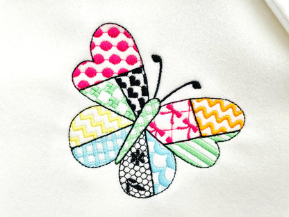 Patchwork Butterfly awesome patterned Butterfly outline delicate summer baby girls machine embroidery designs many sizes 4 up to 8 inch