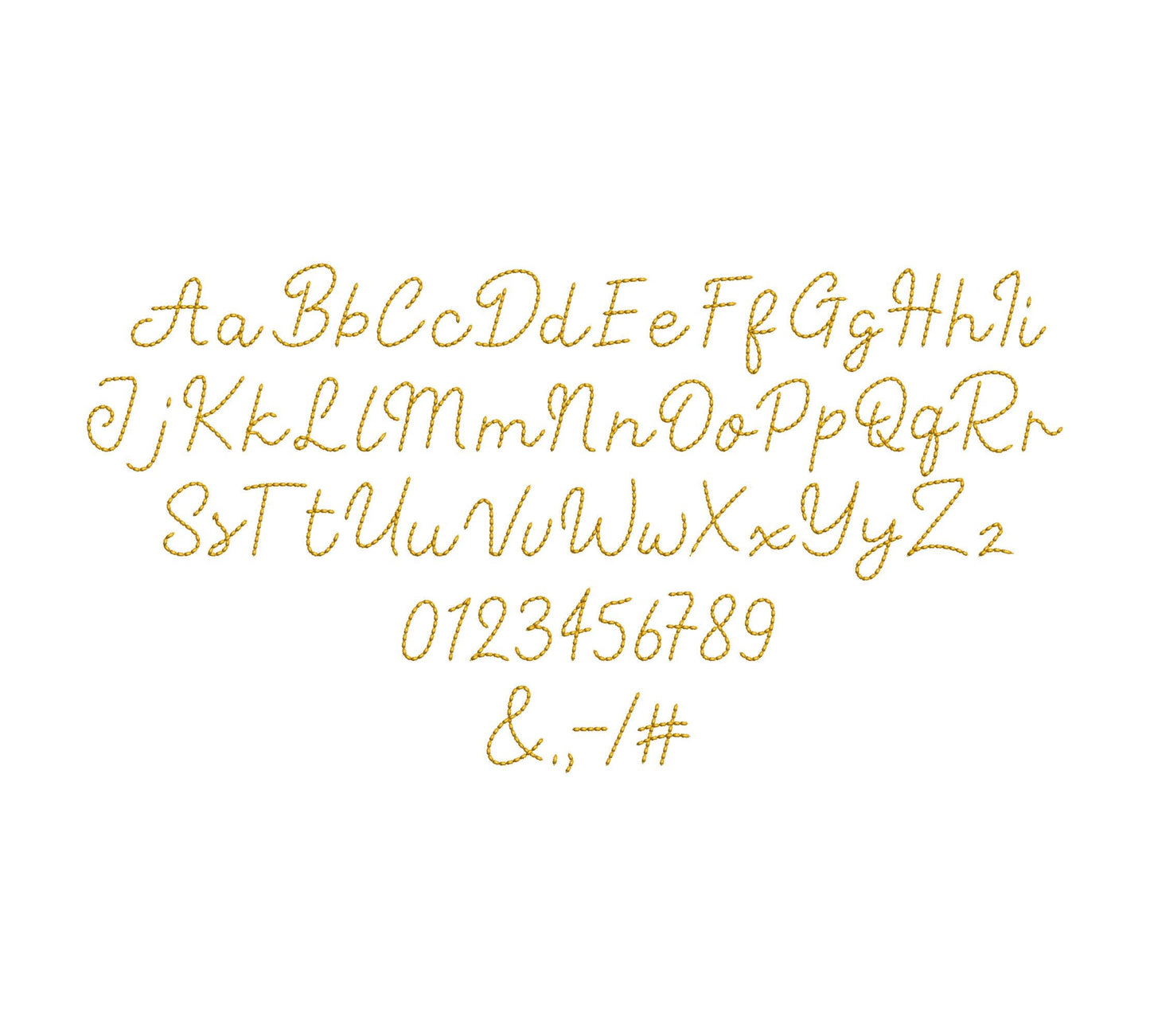 Hand stitch effect Font Willow machine embroidery designs script handwritten Alphabet Monogram kids name Font BX