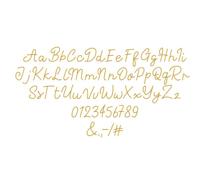 Hand stitch effect Font Willow machine embroidery designs script handwritten Alphabet Monogram kids name Font BX