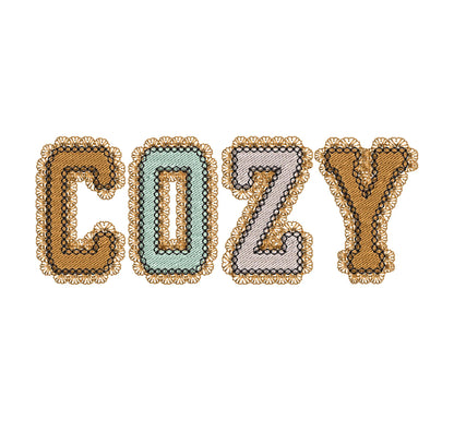 Lace Edge FONT Cozy fill stitch lace effect and outline Girly Alphabet Monogram machine embroidery designs mini sizes 1.4 up to 3.2 inch