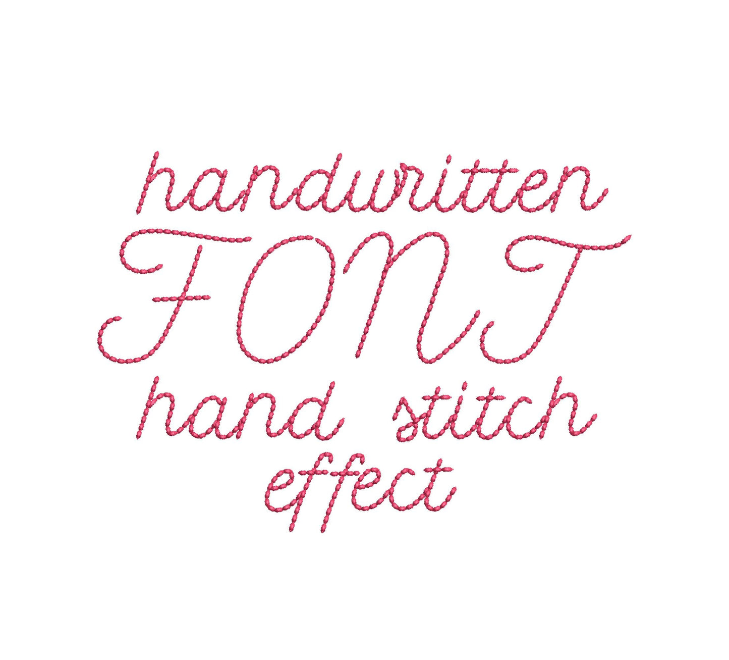 Hand stitch effect Font Petite machine embroidery designs script handwritten Alphabet Monogram kids name Font sizes 0.8 up to 2.3 inch BX