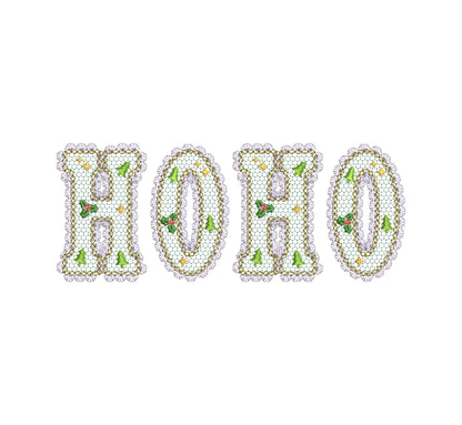 Lace Edge Christmas Floral FONT lace patterned Alphabet Monogram Holiday Festive machine embroidery designs sizes 2.9 up to 3.7 inch, BX