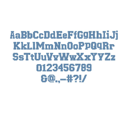 Cross stitch Font Sport Block Font machine embroidery designs alphabet monogram letters numbers punctuation mini sizes 1.2 up to 2.8 inch BX