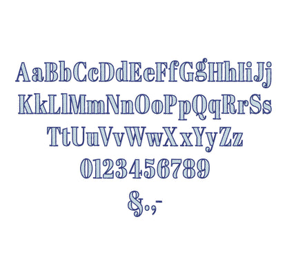 Elegant Font Noel check and outline Block Font Applique Alphabet Monogram machine embroidery designs big sizes 2.9 up to 5.2 inch, BX