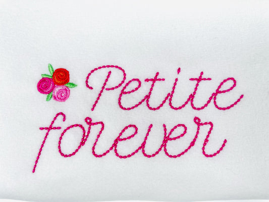 Hand stitch effect Font Petite machine embroidery designs script handwritten Alphabet Monogram kids name Font sizes 0.8 up to 2.3 inch BX