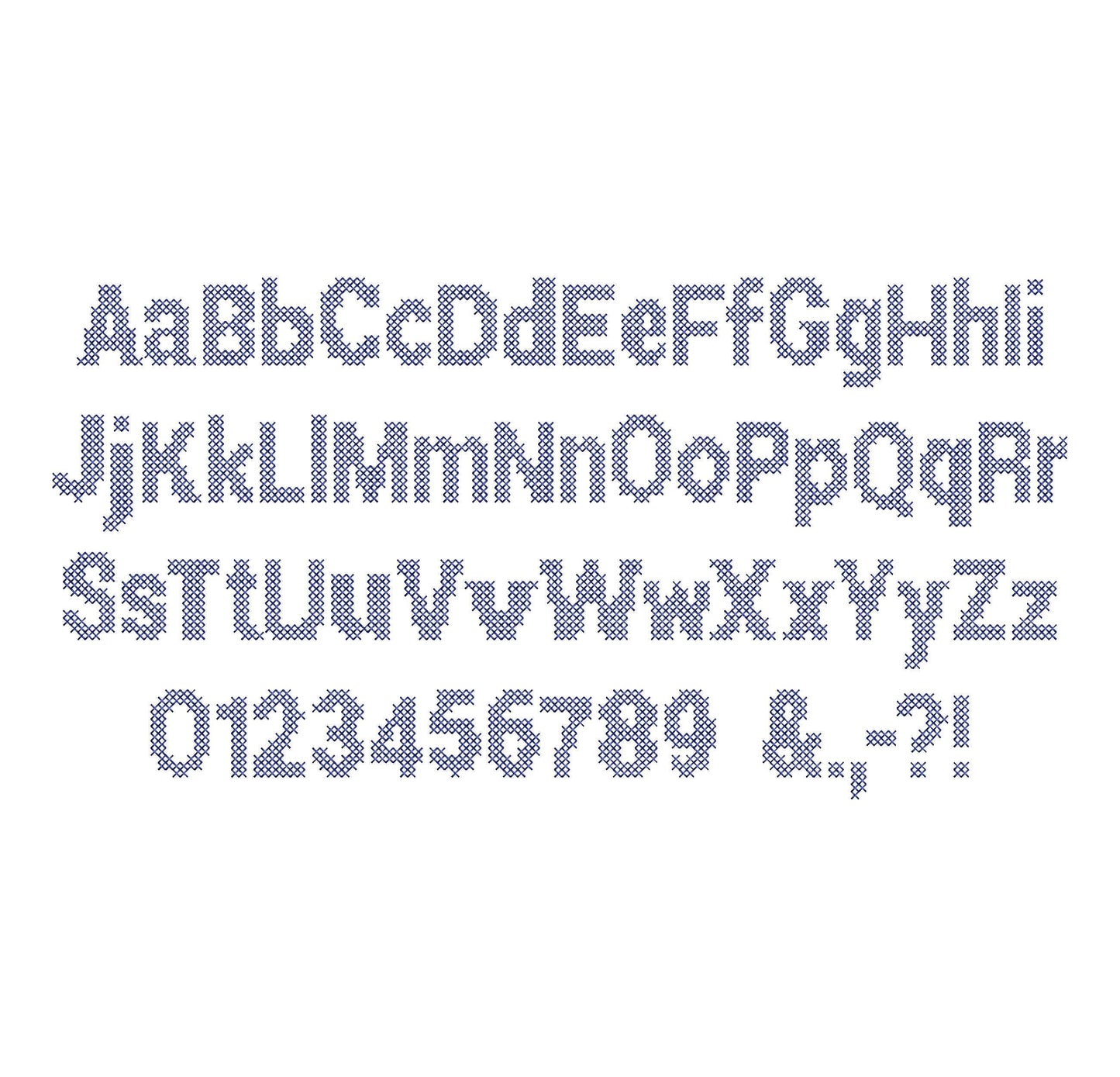 Cross Stitch Font Rory