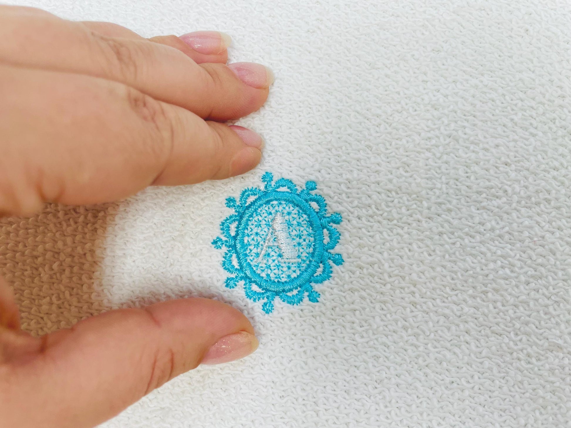 MIni 1.5 inch Embossed terry towel lace monogram SET letters A-Z oval lacy circle machine embroidery designs wedding girl birthday gift idea