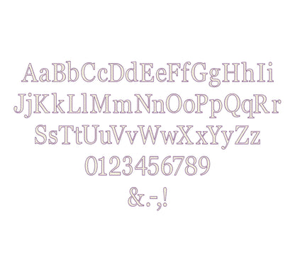 Elegant Diamond FONT Gail quilt and bean stitch outline varsity block Alphabet Monogram machine embroidery designs sizes 1.6 up to 3.4 inch