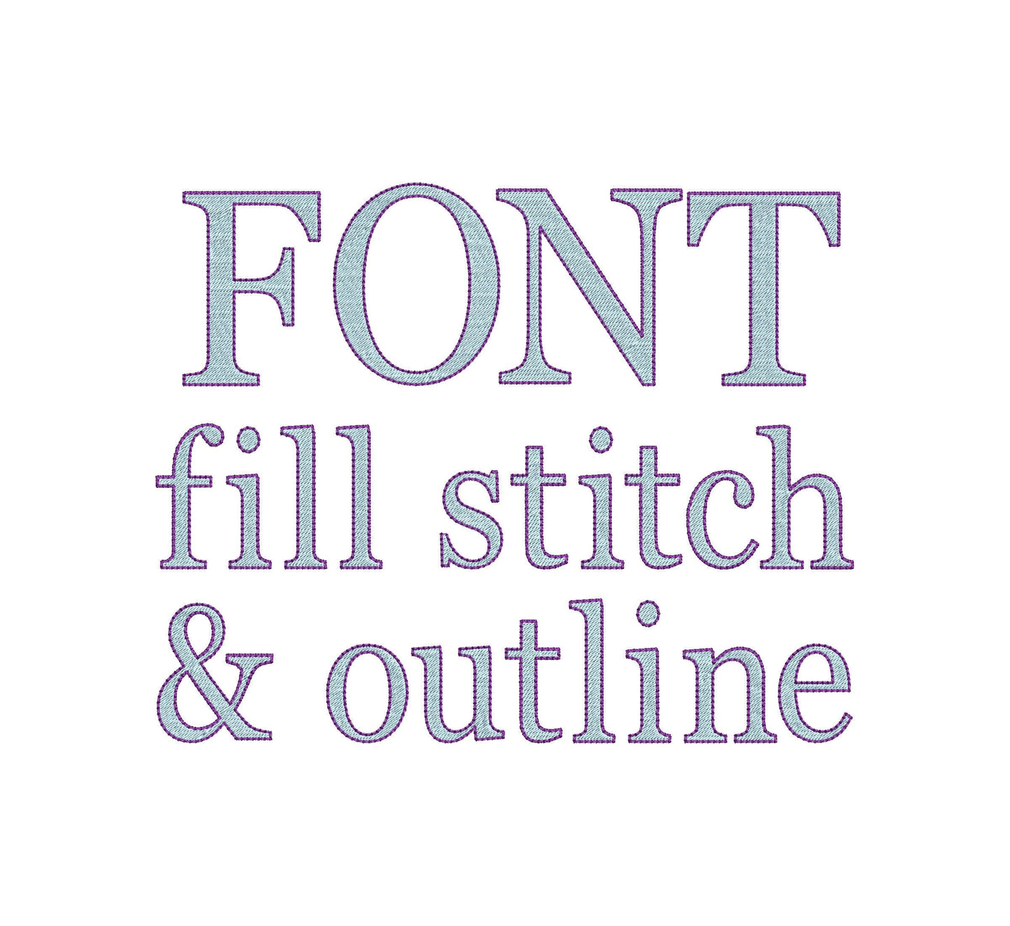 Block FONT Fill Stitch and Bean Outline Alphabet Monogram letters numbers punctuation machine embroidery designs sizes 1.3 up to 3.4 inch BX
