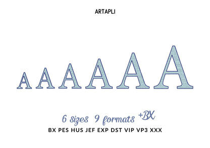 Block FONT Fill Stitch and Bean Outline Alphabet Monogram letters numbers punctuation machine embroidery designs sizes 1.3 up to 3.4 inch BX