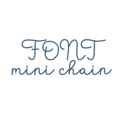 Extra Bold Tiny Chain FONT Bubbly machine embroidery designs mini sizes for kids baby names handwritten script alphabet