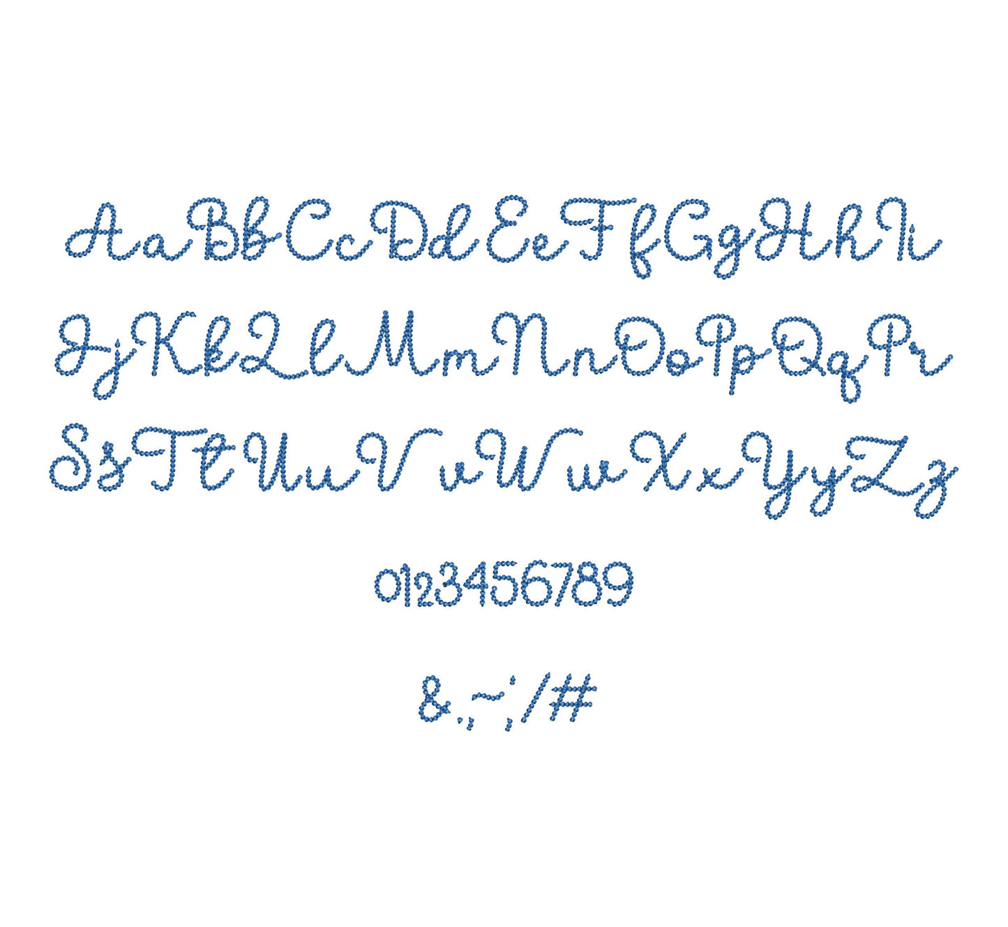 Extra Bold Tiny Chain FONT Bubbly machine embroidery designs mini sizes for kids baby names handwritten script alphabet