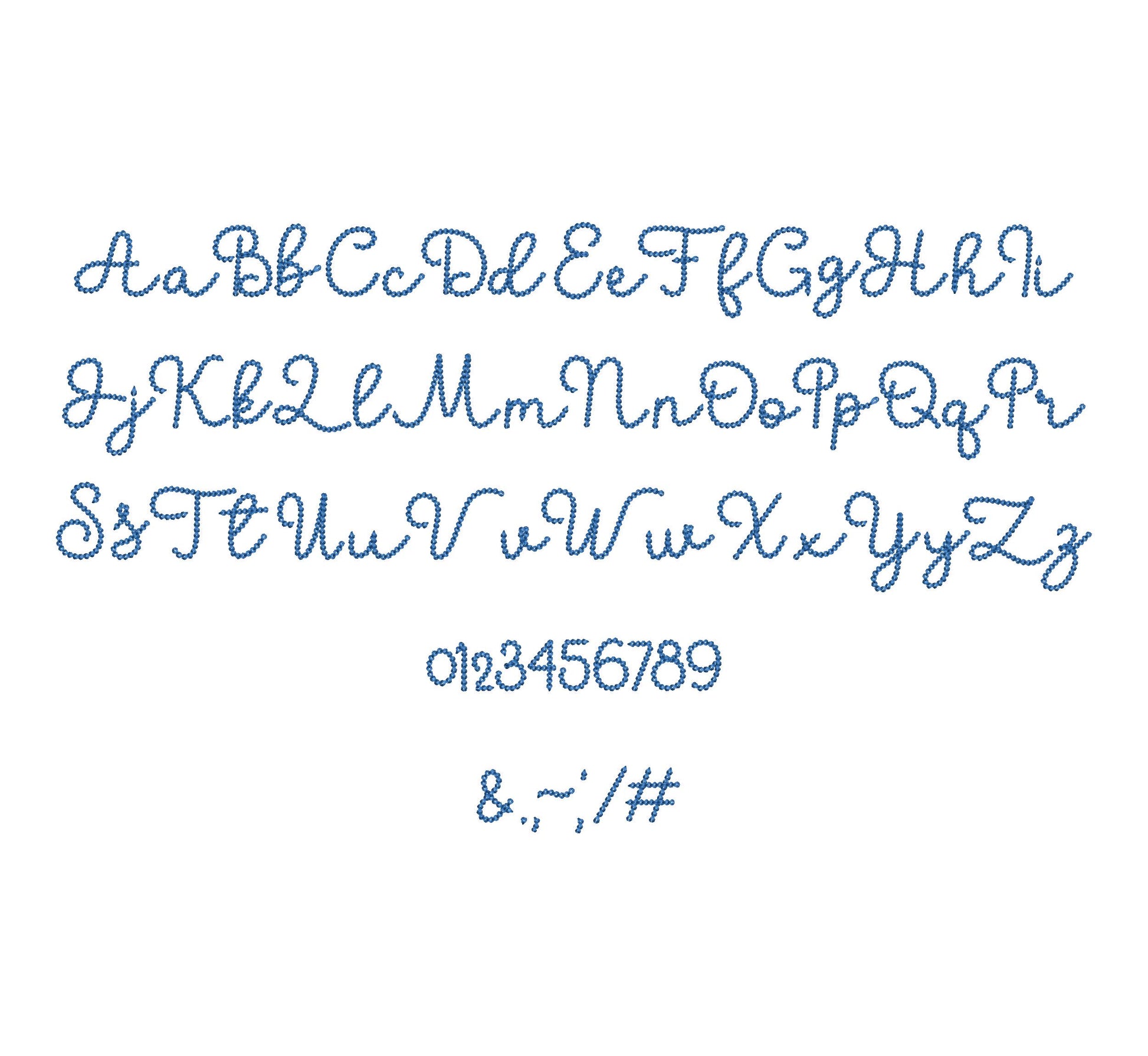 Extra Bold Tiny Chain FONT Bubbly machine embroidery designs mini sizes for kids baby names handwritten script alphabet