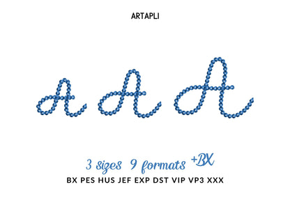 Extra Bold Tiny Chain FONT Bubbly machine embroidery designs mini sizes for kids baby names handwritten script alphabet