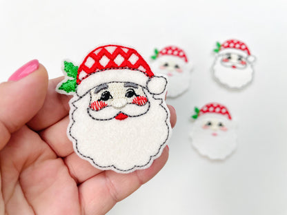 Christmas Santa feltie machine embroidery designs felt feltie simply in the hoop ITH project Christmas tree ornament stocking accent tag