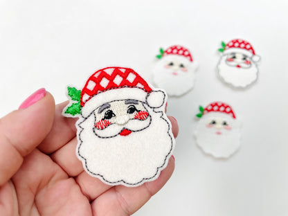 Christmas Santa feltie machine embroidery designs felt feltie simply in the hoop ITH project Christmas tree ornament stocking accent tag