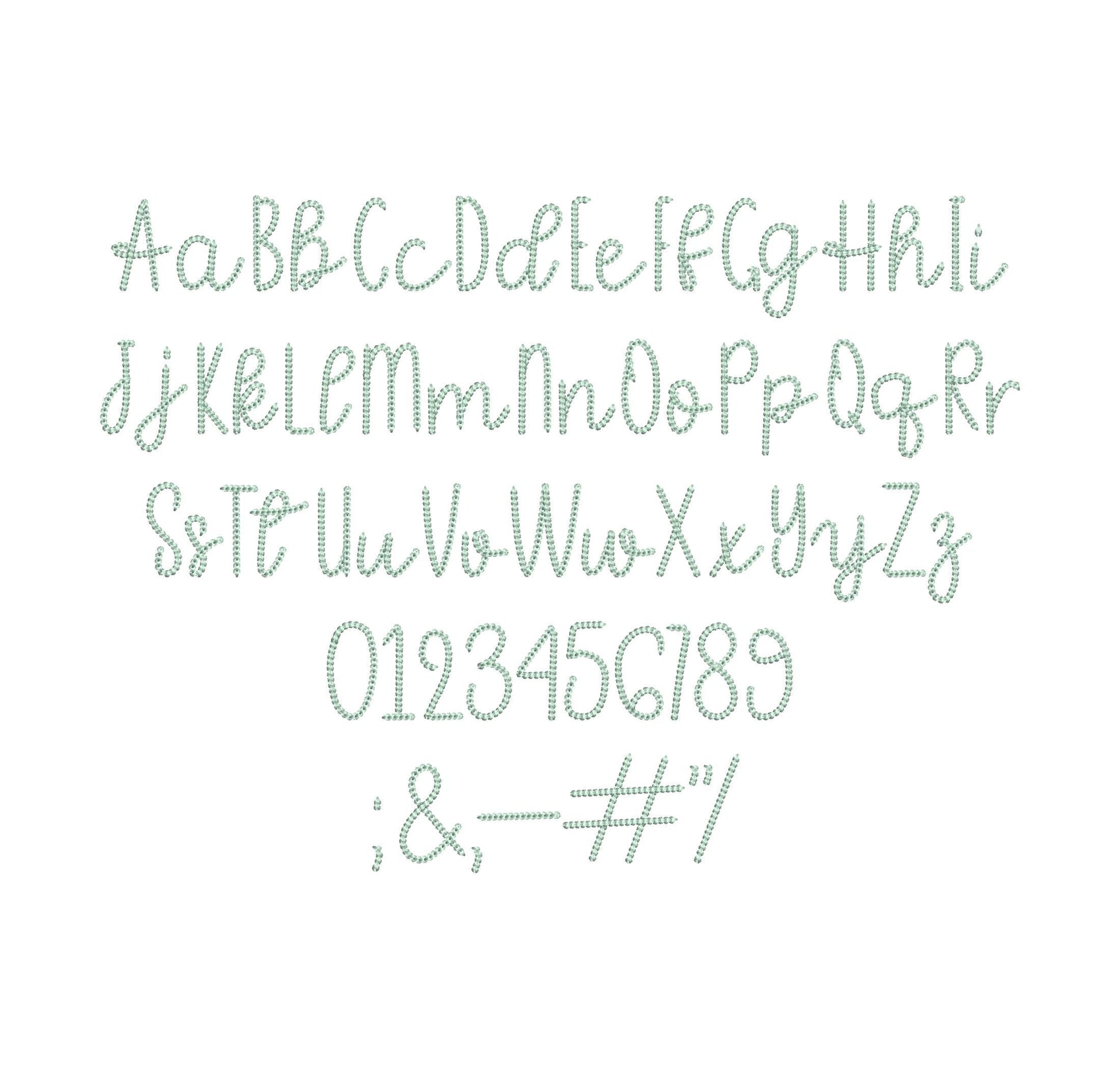 New 2025 MINI Extra Bold Tiny Chain FONT machine embroidery designs mini small sizes 1.1 up to 2.3 in kids baby handwritten script alphabet