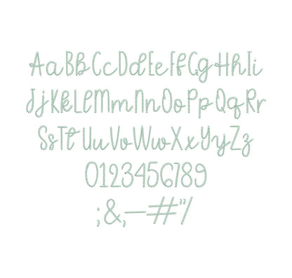 New 2025 MINI Extra Bold Tiny Chain FONT machine embroidery designs mini small sizes 1.1 up to 2.3 in kids baby handwritten script alphabet