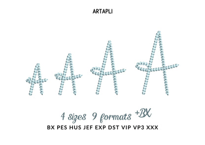 New 2025 MINI Extra Bold Tiny Chain FONT machine embroidery designs mini small sizes 1.1 up to 2.3 in kids baby handwritten script alphabet