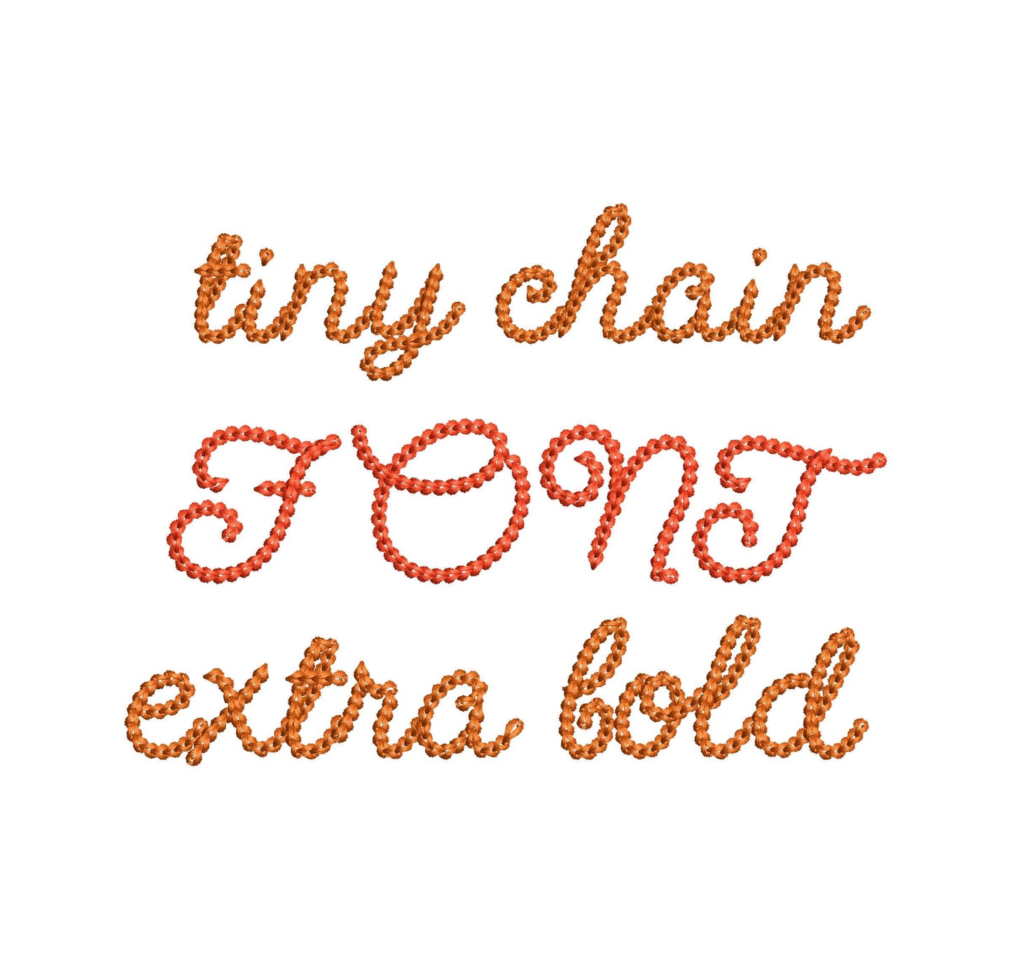 MINI Extra Bold Mini Chain FONT Delicate machine embroidery designs for kids baby handwritten script alphabet