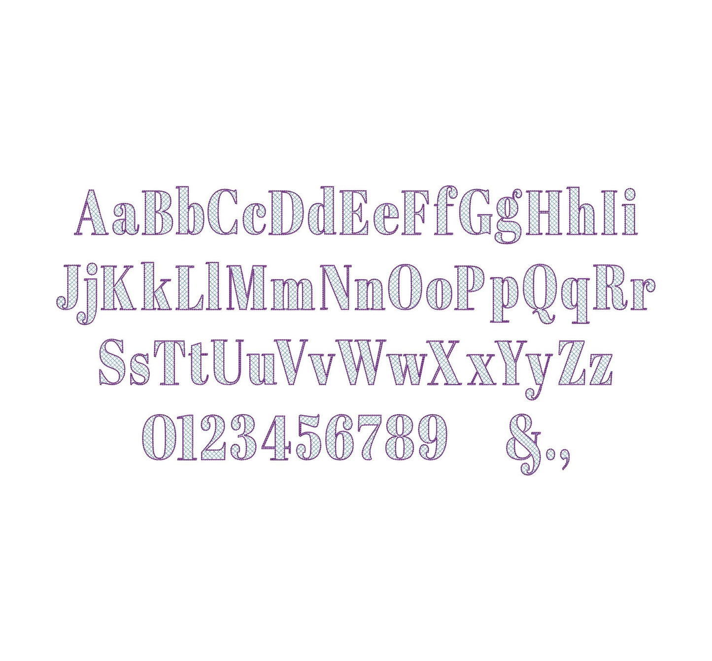 Elegant Font Kate check and outline Block style Font Alphabet Monogram machine embroidery designs many small sizes 0.9 up to 3.5 inch, BX