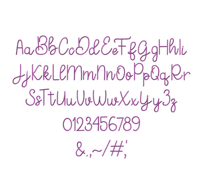 Mini Thin Rope stitch FONT Cowboy lasso textured Alphabet Monogram Machine Embroidery Designs handwritten script