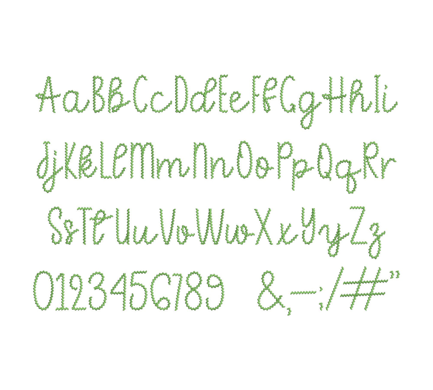 Whimsical RicRac Handwritten Font machine embroidery designs Monogram Alphabet