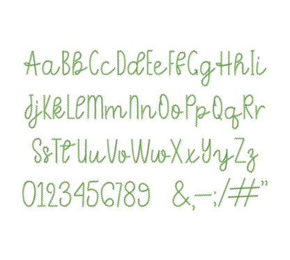 Whimsical RicRac Handwritten Font machine embroidery designs Monogram Alphabet