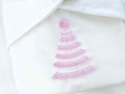 Fringed Fluffy Christmas Tree With Pompom Machine Embroidery Designs Baby Pink Spruce Kids Fringe Fur Chenille Design Sizes 5 up to 7 Inch - Etsy