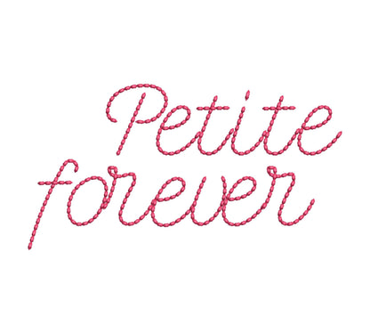Hand stitch effect Font Petite machine embroidery designs script handwritten Alphabet Monogram kids name Font sizes 0.8 up to 2.3 inch BX