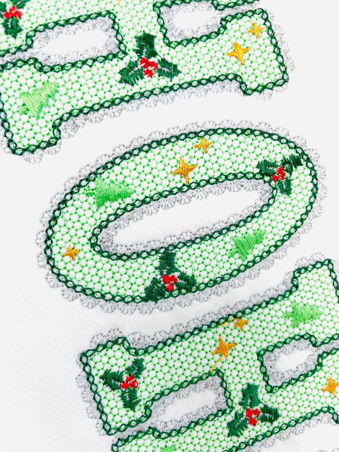 Lace Edge Christmas Floral FONT lace patterned Alphabet Monogram Holiday Festive machine embroidery designs sizes 2.9 up to 3.7 inch, BX