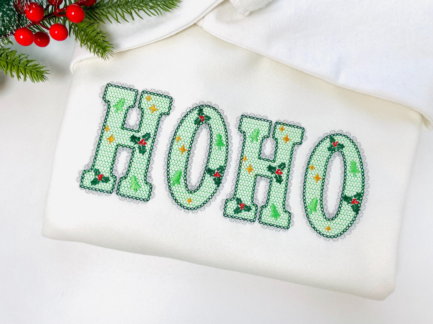 Lace Edge Christmas Floral FONT lace patterned Alphabet Monogram Holiday Festive machine embroidery designs sizes 2.9 up to 3.7 inch, BX