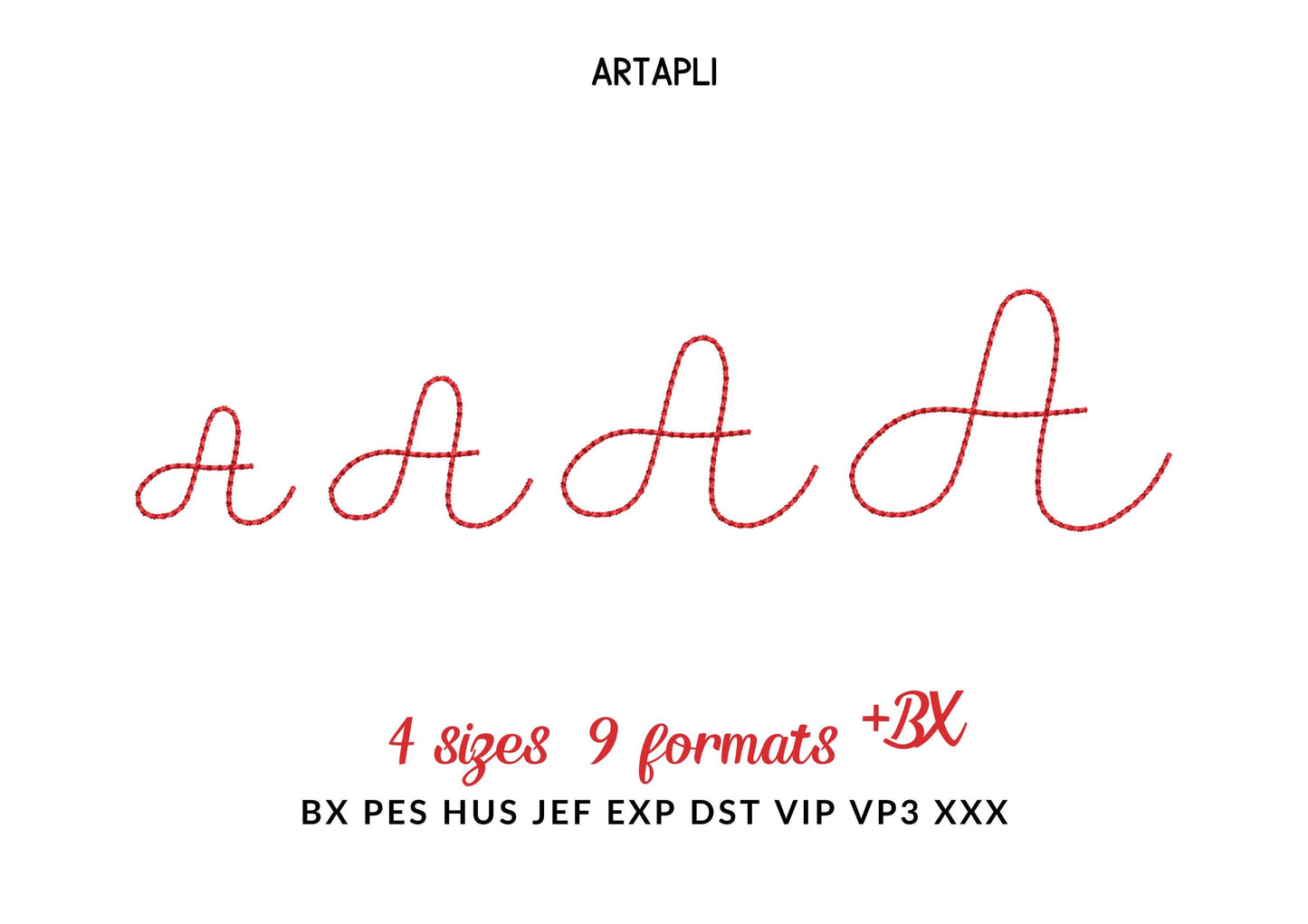 Handwritten script FONT Bunny Bean Alphabet Monogram bean stitch machine embroidery designs letters numbers assorted sizes 1 to 1.9 inch BX