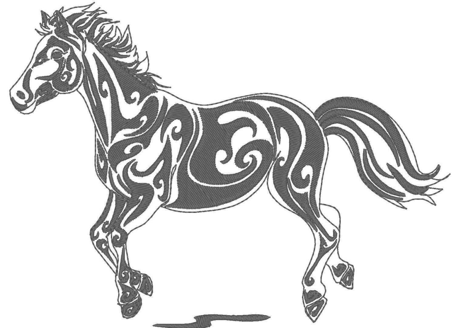 Wild Horse Machine Embroidery 4" 5" 6" 7" 10" | PES DST JEF | Artapli