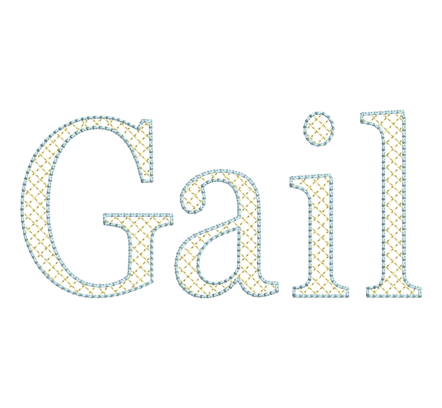 Elegant Diamond FONT Gail quilt and bean stitch outline varsity block Alphabet Monogram machine embroidery designs sizes 1.6 up to 3.4 inch