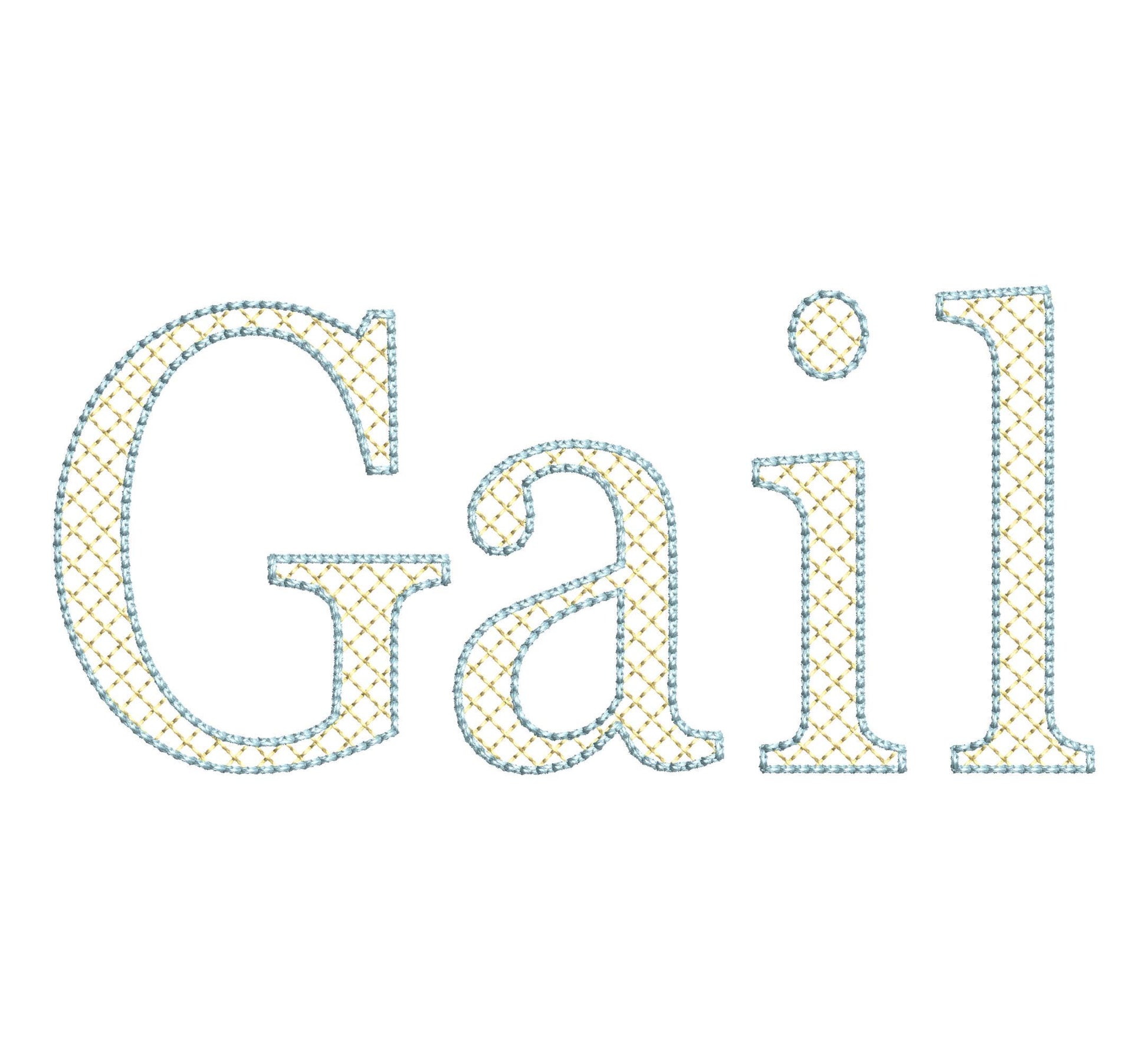 Elegant Diamond FONT Gail quilt and bean stitch outline varsity block Alphabet Monogram machine embroidery designs sizes 1.6 up to 3.4 inch